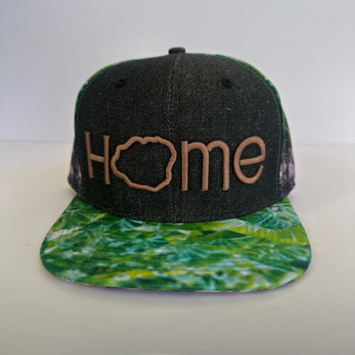 Home brown embroidery black denim kalo print