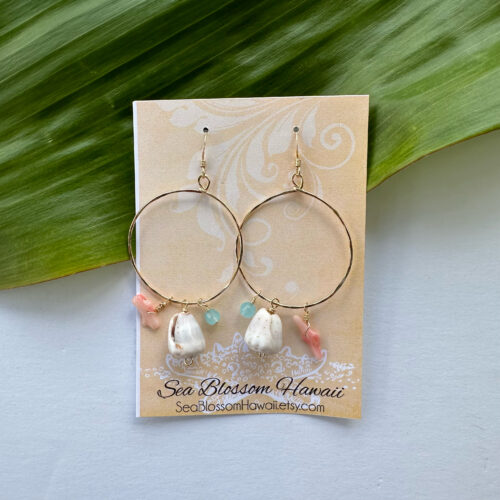 gold filled ocean charm earrings