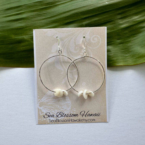 puka shells sterling silver earrings