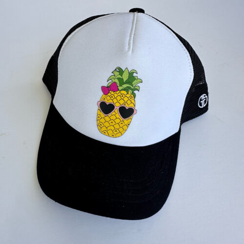 black pineapple heart sunglasses kids cap