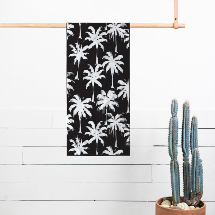 black white palm tree print