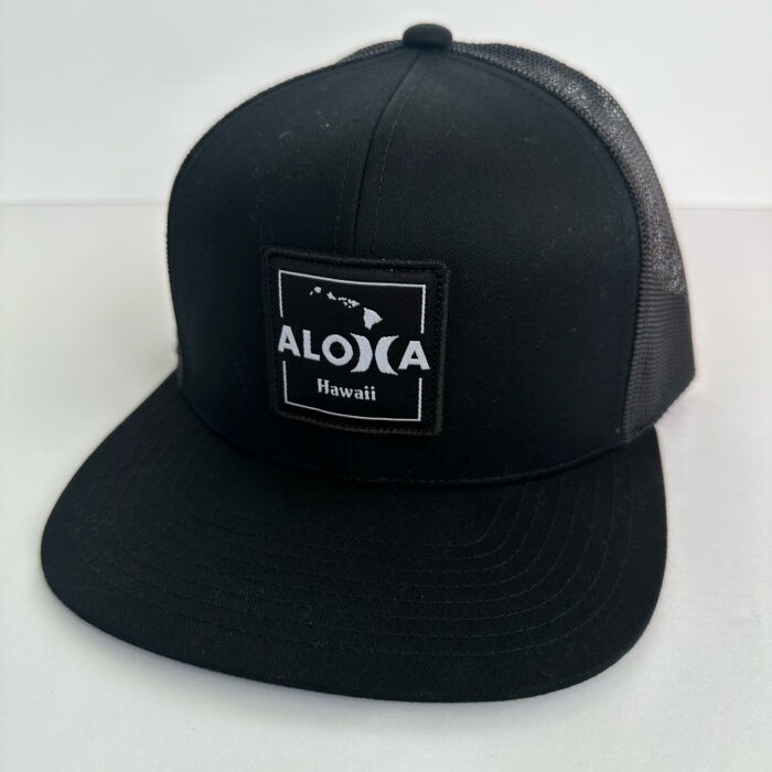 Aloha Hawaii patch cap black and white