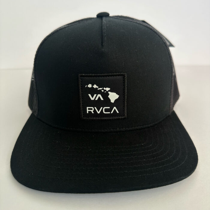 RVCA cap with Hawaiian island chain patch black and white