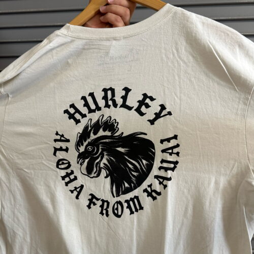 Hurley Aloha From Kauai Rooster white black back print